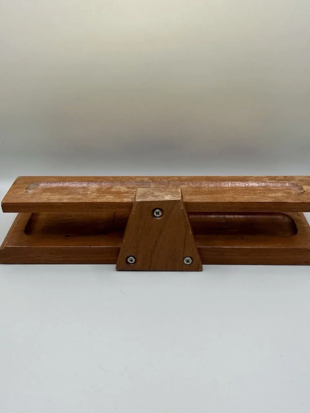 Vtg MCM Solid Wood Desk Stationary Tray Organizer Office Caddy Mid Century Pen